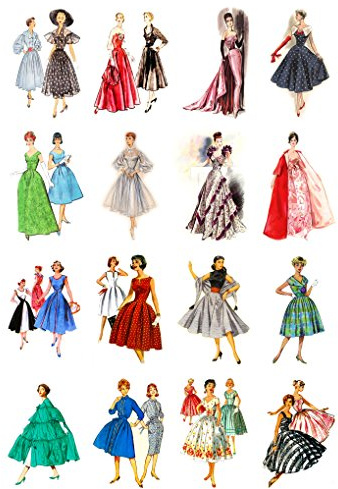 Decoupage Paper Pack (20 Sheets 10x15cm) Vintage Fashion Fifties FLONZ Vintage Paper