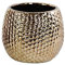 Urban Trends Collection Keramikvase, rund, Noppen, poliertes Chrom-Finish, Kupfer, 16,5 cm hoch