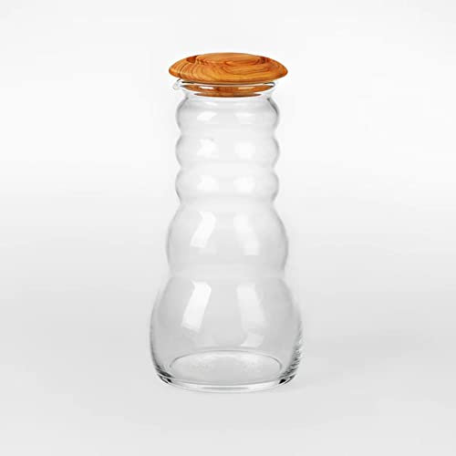 Carafe en bois d'olivier Cadus Fleur de Vie (1L) - Nature