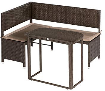 MERXX Eckbank Set 3tlg, braun/beige