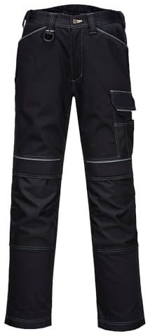 Portwest T601BKR44 Urban Work Trousers, 44, Black