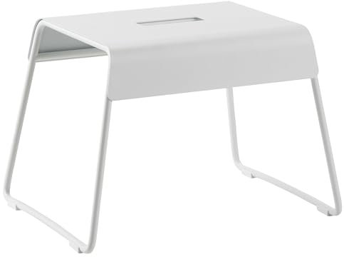 Zone Denmark A-Stool, Hocker aus Stahl, Kleiner Schemel/Trittschemel für Kinder und Erwachsene, Tritthocker, rutschfest, 39 x 30 x 27,5 cm, Soft Grey (Grau)