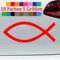 Taufe Fisch Aufkleber Firmung Sticker Ichthy Auto Sticker Kirche Jesus 31-Rot 10x4cm