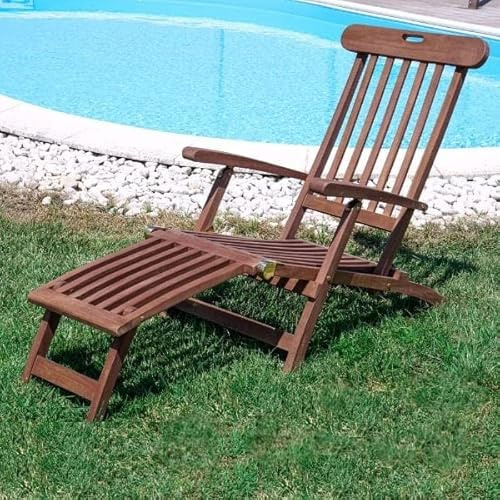 San Marco Teak-Liegestuhl mit Fußstütze