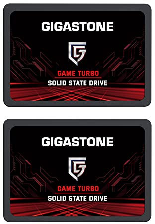 Gigastone Game Turbo 256GB 2-Pack SATA III 2.5 Internal Solid State Drive, Read Speed up to 520MB/s. 3D NAND 2.5 SSD Hard Drive Compatible with PS4, Laptops and PC Desktops