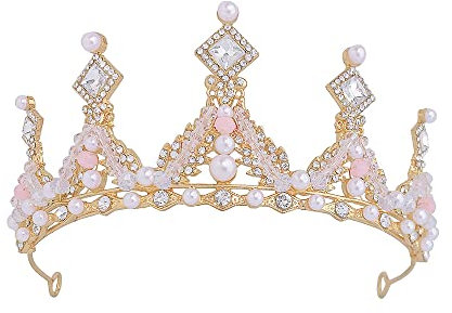 BigTree Tiara für Mädchen, Kristall-Tiara, Perle, Prinzessin, Kostüm, Krone, Stirnband, Blume, Wettbewerb, Braut, Hochzeit, Haarschmuck, Cosplay, Geburtstag, Feier, Urlaub, Party, Geschenk, Kristall,