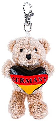 Schlüsselanhänger Teddybär Germany 10 cm Stoffteddy klein mit Deutschland-Herz