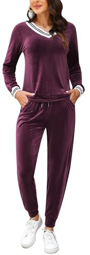 Totatuit Donna Velluto Tuta da Casa Set Pigiama Donna Pile Inverno da Yoga Jogging Training Sportwear