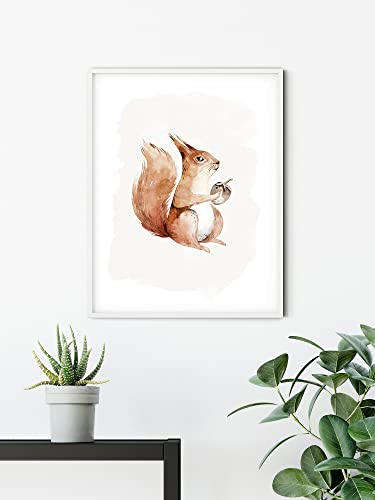 Komar Wandbild - Hungry Squirrel - Größe: 40 x 50 cm - Poster, Kunstdruck, Dekoration, Wohnzimmer, Schlafzimmer (ohne Rahmen)