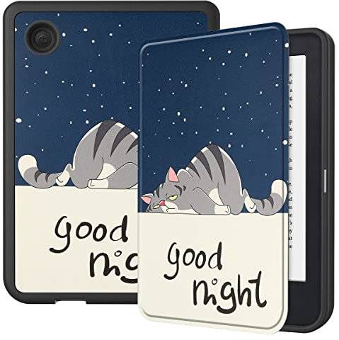 LMFULM® Tablet Étui pour KOBO Clara 2E (6 Pouces) PU Cuir Flip Coque Couverture Mince et Léger Sommeil/Réveil Auto Protection Housse Chat Paresseux Motif