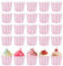 50 Pieces of Pink and White Striped Paper Cups, Cake Paper Cups, Baking Decorations, Muffin Cake Making Accessories, Suitable for Cakes, ice Cream, Desserts, for Weddings, Birthday Parties, etc.