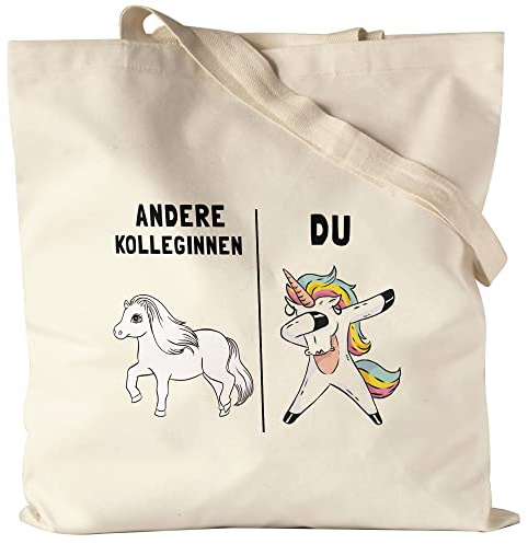 Hey!Print Andere Kolleginnen Du Jutebeutel Stoffbeutel Canvas Kollegin Arbeitskollegin Einhorn Abschiedsgeschenk Rente Ruhestand