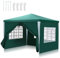 Ansobea Pavillon 3x3 m Tente de réception étanche à l'eau Bâche PE de Haute qualité Tente de fête résistante aux UV Tente de Jardin 100g/m² Tente à bière avec 4 éléments latéraux Vert