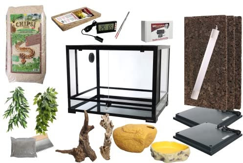 M&S Reptilien Komplettset Deluxe: Für Königspythons (120cm Länge) Terrarium mit Holz-Terrarium