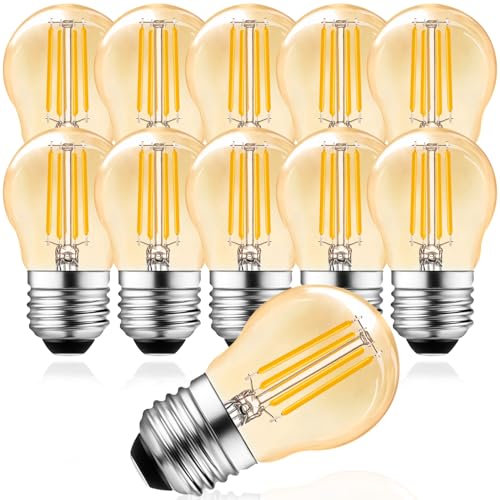 Belaufe LED Filament Leuchtmittel Dimmbar 4W, E27 G45 Led Warmweiss 2700K LED Filament Leuchtmittel, Ersatz für 30W Glühlampe,Amber Glas, 10 Stück