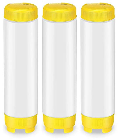 Povxlum Umgekehrte 16-Unzen-Plastik-Quetschflaschen, NachfüLlbare Spitze, GroßEr Ventilspender, GewüRz-Quetschflasche für Saucen, Ketchup