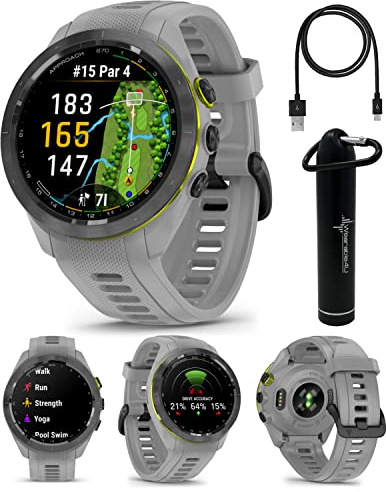 Garmin Approach S70: Keramik-Smartwatch, 42 mm, AMOLED-Display, bis zu 10 Tage Akkulaufzeit, Multisport-Hochleistungs-Multi-Band GPS Premium Uhr mit 43K+ Golfkarten & Wearable4U Geschenkpaket