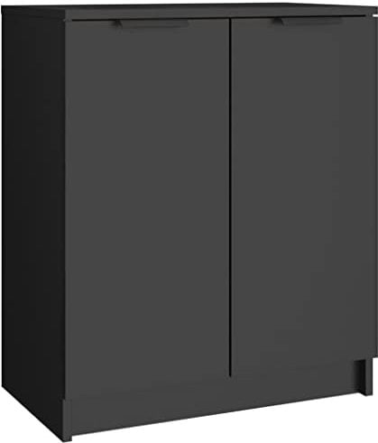 vidaXL Schuhschrank, Schuhregal mit viel Stauraum für Schuhe, Schrank Schuhe für Eingangsbereich Flur Wohnzimmer, Schuhkommode Schuhorganizer, Schwarz Holzwerkstoff