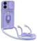 yanasuo Protección de Cámara Funda Compatible con OPPO Realme C55, con Anillo Soporte, Ajustable Collar Correa de Cuello Cordón Carcasa de Silicona-Púrpura