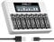 AA Rechargeable Batteries With Charger -8 Pieces 3400mWh AA Rechargeable Batteries 1.5V With LCD Individual Quick Chargers For AA AAA Li-Ion Rechargeable Batteries With Type C And Micro USB Input