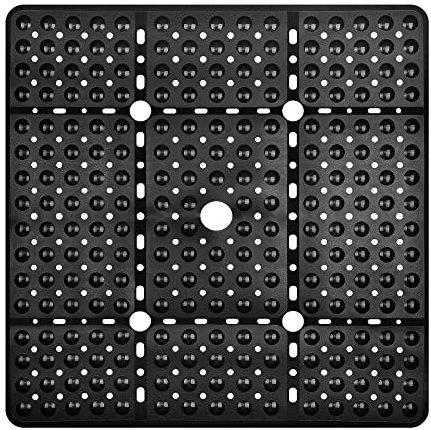 Kingrading XL Duschmatten für Duschen Anti-Rutsch 70x70 Badewannenmatte Duschbodenmatte Leistungsstarke Saugnapf Duschmatte mit Abflusslöchern Schwarz Badematte Anti Rutsch Duschmatten für Badezimmer