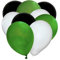 50 Luftballons Metallic - 27cm - Schwarz-Weiß-Grün - Latex Luftballons für Geburtstage, Kindergeburtstage, Partys, Hochzeiten und Feste, Luft & Helium geeignet, EU Herstellung
