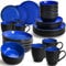 MIAMIO – Geschirrset 6 Personen/Steingut Geschirr Set 30-teilig, Tafelservice Steingut mit Tellern, Schüsseln, Tassen, und Suppentellern - Le Papillon Kollektion (30 Teile Set)