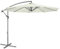 Dellonda Ø3m Banana Parasol with Crank Handle and Cover, Patio Sun Shade, Overhanging Large Garden Umbrella with Cover, Cream Three Meter Canopy - DG265