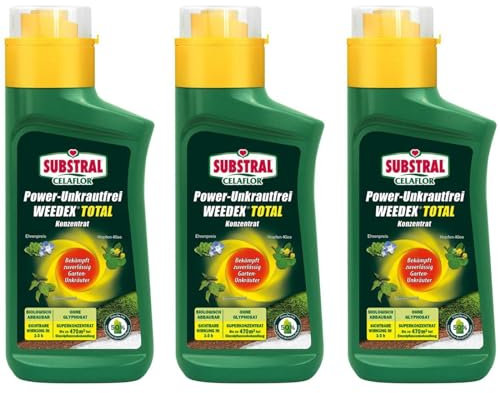 RBS24 Sparpaket Substral Unkrautfrei Konzentrat Weedex Total Power Unkrautvernichter gegen Unkräuter, Gräser und Moos 3 x 380ml