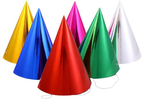 Lot de 18 Chapeaux de fête d'anniversaire colorés à Paillettes en Feuille métallique pour fête d'anniversaire