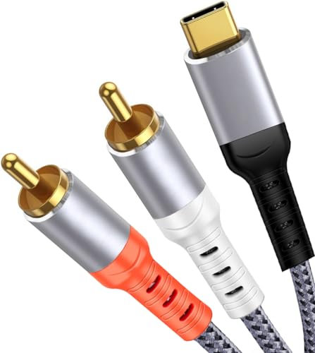 Oyiqar 【MFi Certified】 Compatible with USB C to RCA Cable Audio Aux Adapter, 4FT Type-C to 2RCA Y Splitter Stereo Cord for i Pad Pro/i Phone 15, Mac Book Pro, Galaxy S21, Speaker, Amplifiers, Mixer