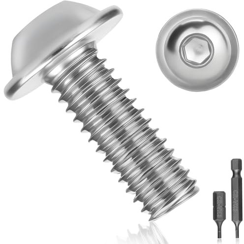 25 Pièces Vis M5 Boulon Inox M5x20mm Vis à Tête Poelier Bombée Avec Bride et Six Pans Creux A2 V2A Vis à Métaux Bouton Vis à Tête Hexagonale Acier Inoxydable Entièrement pour Génie Mécanique