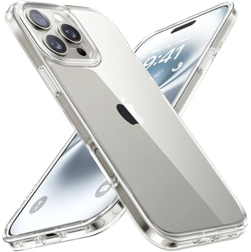 TORRAS Diamond für iPhone 16 Pro Hülle [TOP Militärschutz & Nie Vergilbung] Handyhülle für iPhone 16 Pro Case Kratzfest Stoßfest Schutzhülle Transparent