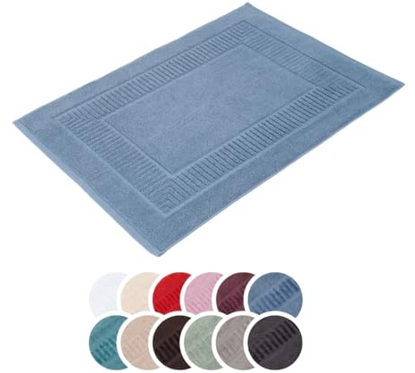 liebling Badvorleger 100% Bio Baumwolle, Serie Organic, 1200 gr. / m², 60 x 100 cm, 60 Grad, GOTS-Zertifiziert, schnelltrocknend, Farbe: blau