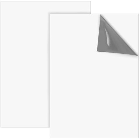 COMNICO 2 Stück Selbstklebend Whiteboard Folie 29,6 x 21,1 cm, Abwischbare Memoboard zum Schreiben Wandfolie für Kühlschrank Schreibtisch