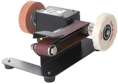 KHZKHC Bandschleifer Die Holzbearbeitung, Mini-Bandschleifer Zum Schärfen Messern, 200 X 130 X 90 Mm, 7-Gang-Geschwindigkeitsregelung, 8000 U/min, Positiver Rückwärtsschalter