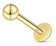 Amberta 9 Karat Gold Helix und Tragus Ohrstecker | 16G Piercing | 1,2 mm Stärke