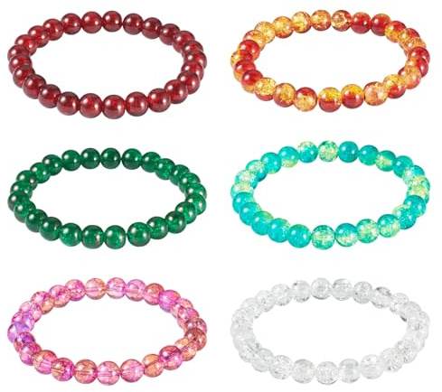 Boutigem Perlen-Stretch-Armbänder, handgefertigt, Glasarmband, Kristallperlen, stapelbares Armband für Damen und Herren