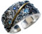 Caiduoduo Diamantring Herren Sternenhimmel Ring Saphir Silber Handgemachter Ring