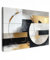 MuchoWow© Impressions sur Toile 120x80 cm Deco Tableau Murale Decoration Salon Peinture Tableaux Chambre Toiles Maison Abstrait - Or - Argent - Formes - Esthétique