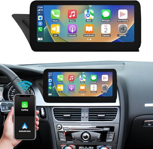 Ninetom Autoradio 12,3 Zoll Touchscreen mit kabellosem Carplay und Android Auto für 2009–2015 Audi A4 A5 S4 S5 mit 2G MMI System, unterstützt Mirrorlink, Kamera, Navigation