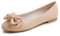 Feversole Women's Round Toe Cute Bow Trim Ballet Flats Dolly Shoes Nude Vegan Leather 7 UK