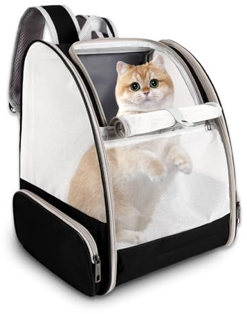 Mochila transportadora para gatos, transportador de mascotas aprobado por aerolíneas para perros pequeños, gatos, cachorros, gatitos, conejos, mochila de animales con diseño de malla ventilada para