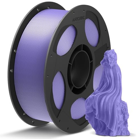 ANYCUBIC PLA+ Filament 1.75mm, Refill PLA Plus Filament und Spool Kit, Hohe Zähigkeit und Präzision -3D-Druckmaterialien, Intelligente Identifikation,1KG Lila