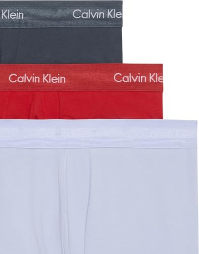 Calvin Klein Men’s 3 Pack Low Rise Trunks, Blue (Ink/Adrenaline Rush/Casual Blue), M