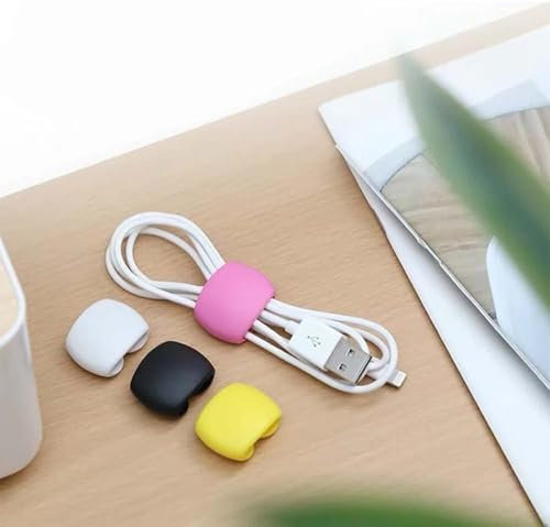 5 Pcs Blue Color Cord Holder Silicone Fashion Cable Organizer Clips Desktop Decoration Travel Data Line Wire Wire Manager Cord Management