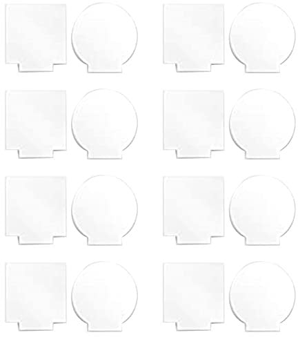 GNURBDILFO 16 Feuilles Acryliques 16 Feuilles de Verre Organique Acrylique 2 mm Plaques Acryliques Transparentes Carrés Ronds