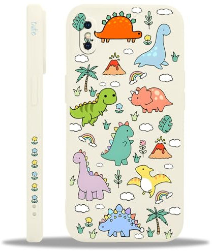 Yoedge Handyhülle für iPhone X/iPhone XS Hülle, Aesthetic Anime Blau Muster Dinosaurier Design Mädchen Frauen Cover, Dünn Weich Silikon Stoßfest Case Kratzfest Schutzhülle für iPhone XS 5,8, Clouds