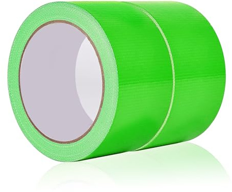 ASOFTY 2 Rollen Gaffer Tape, 50mm x 20m Bunt Panzertape, Klebeband mit Starker Klebkraft, Gaffer-Band, Duct Tape, Gewebe-Klebeband für Reparaturen Industrielle (Grasgrün)