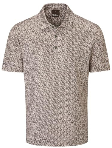 Oscar Jacobson Mens Northcote Print Stretch Polo Shirt - Mandarin - XXL